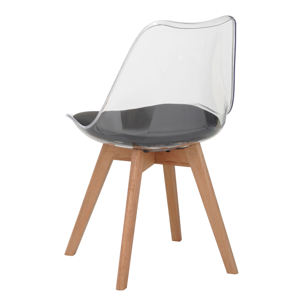 Καρέκλα Τραπεζαρίας (44x51x77) Spitishop Vision Clear/Black