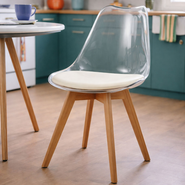 Καρέκλα Τραπεζαρίας (44x51x77) Spitishop Vision Clear/Beige