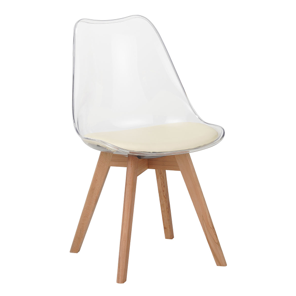 Καρέκλα Τραπεζαρίας (44x51x77) Spitishop Vision Clear/Beige