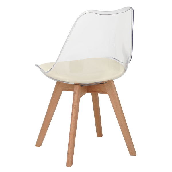 Καρέκλα Τραπεζαρίας (44x51x77) Spitishop Vision Clear/Beige