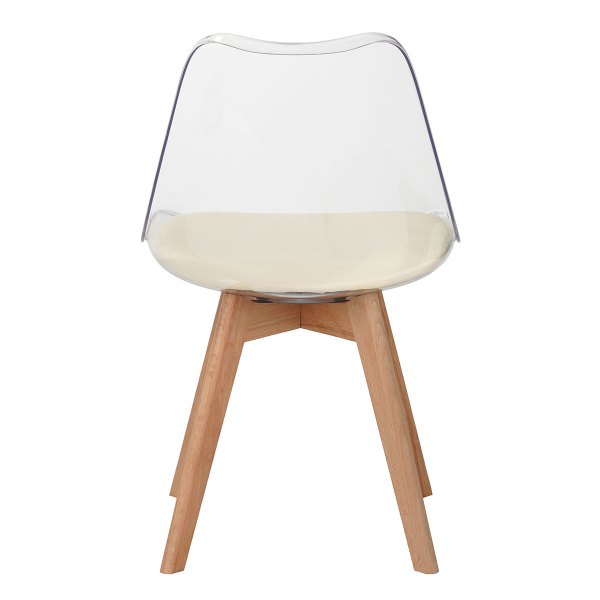 Καρέκλα Τραπεζαρίας (44x51x77) Spitishop Vision Clear/Beige