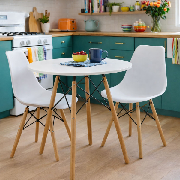 Τραπέζι Κουζίνας (Φ80x75) Spitishop Urban White