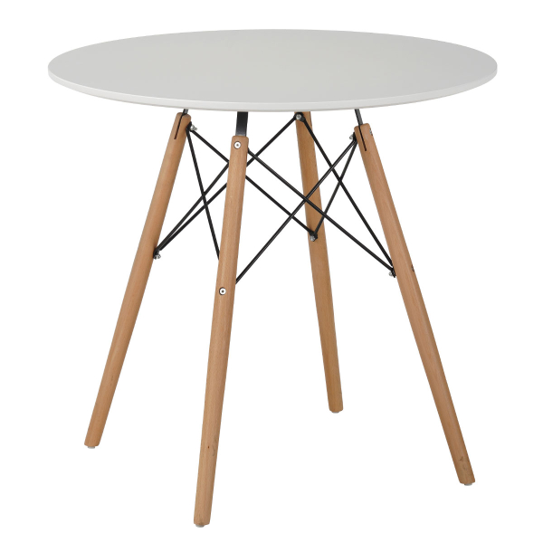 Τραπέζι Κουζίνας (Φ80x75) Spitishop Urban White