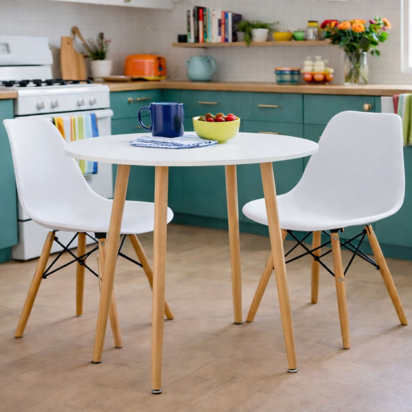 Τραπέζι Κουζίνας (Φ80x75) Spitishop Essential White