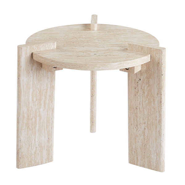 Βοηθητικό Τραπεζάκι (Φ50x45) Spitishop Venice Travertine