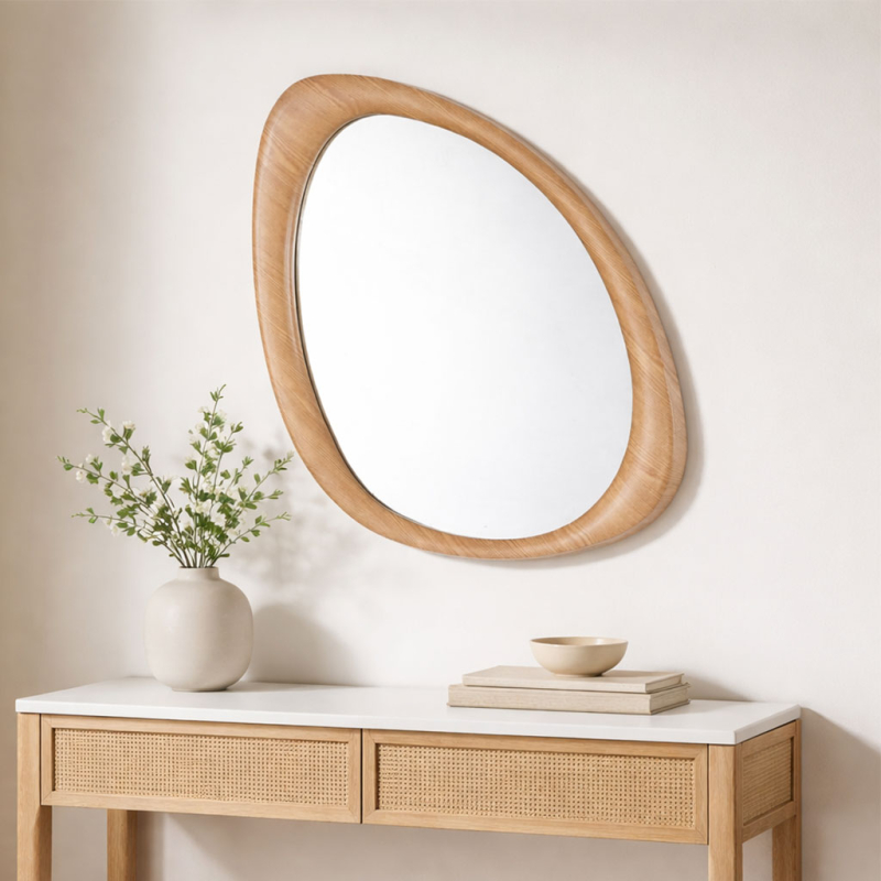 Διακοσμητικός Καθρέφτης Τοίχου (52x77) Spitishop Catania Natural