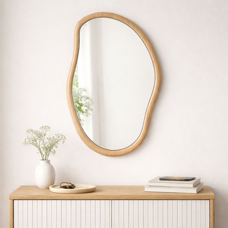 Διακοσμητικός Καθρέφτης Τοίχου (52x77) Spitishop Genova Natural