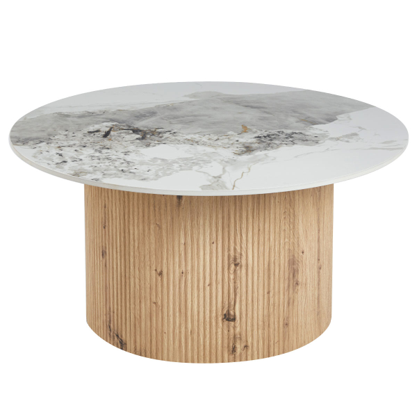 Τραπέζι Σαλονιού (Φ80x40) Spitishop Marmo