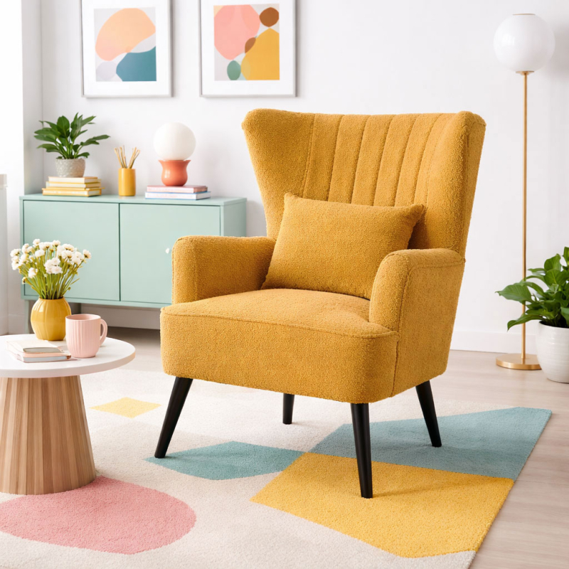 Πολυθρόνα (79x76.5x95.5) Spitishop Embrace Yellow