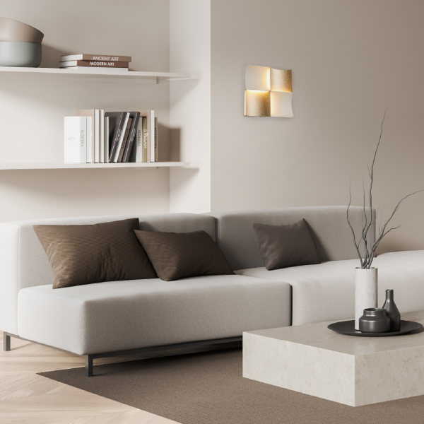 Απλίκα Τοίχου LED 3 CCT Aca Chessy CNW21GWCCT Sand White/Gold