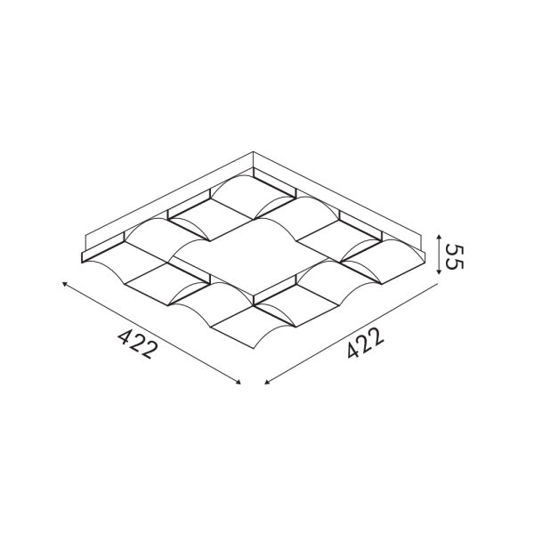 Φωτιστικό Πλαφονιέρα LED 3 CCT Aca Chessy CNC63GWCCT Sand White/Gold