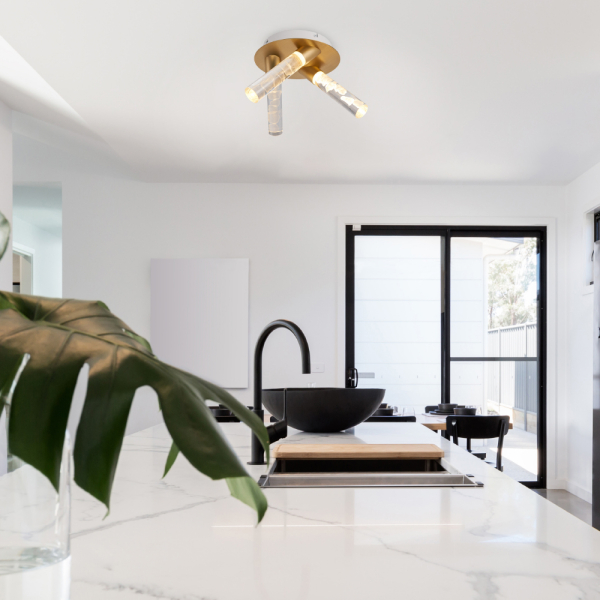 Σποτ Τρίφωτο LED 3 CCT Aca Oasis CN3C22PGWCCT Brass Gold/Sand White