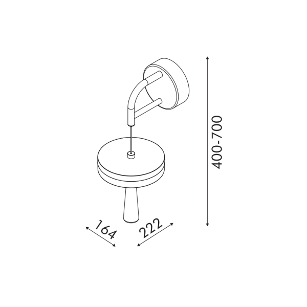 Απλίκα Τοίχου LED 3 CCT Aca Asian CNW11WGCCT Gold