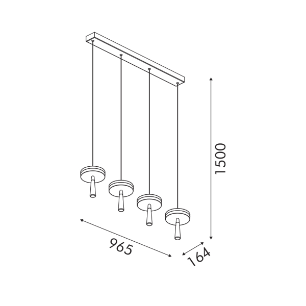 Φωτιστικό Οροφής Πολύφωτο LED 3 CCT Aca Asian CN4P42WBKCCT Sand Black