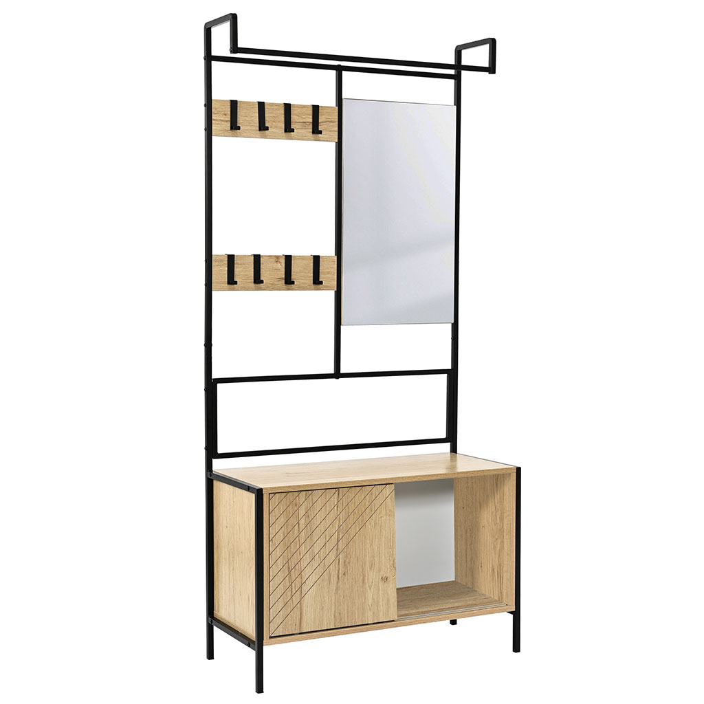 Έπιπλο Εισόδου με Καθρέφτη (80X35X172) Spitishop Nobile Natural Home Έπιπλα Spitishop
