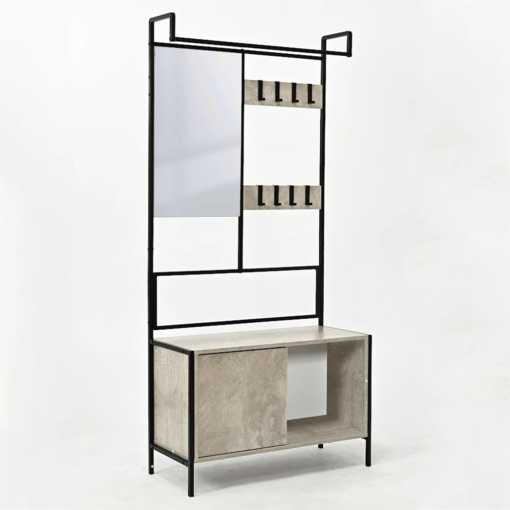 Έπιπλο Εισόδου με Καθρέφτη (80X35X172) Spitishop Nobile Cement Home Έπιπλα Spitishop