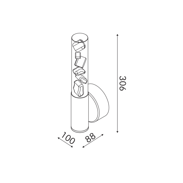 Απλίκα Τοίχου LED 3 CCT Aca Oasis CNW7PGCCT Brass Gold