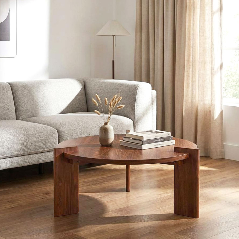 Τραπέζι Σαλονιού (Φ80x35) Spitishop Venice Brune