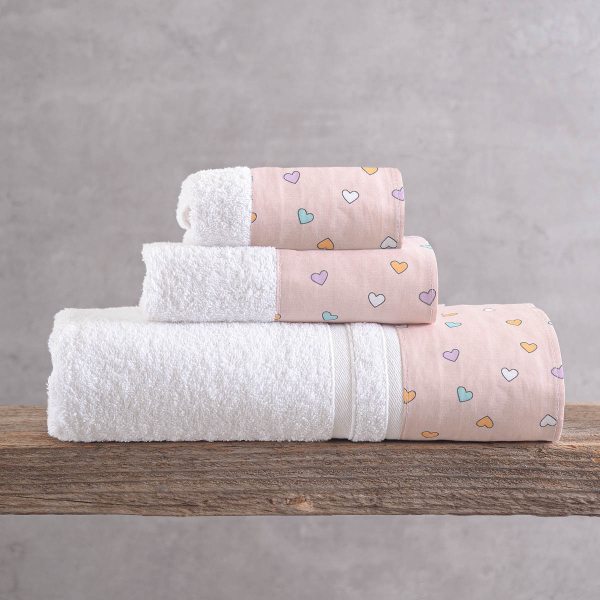 Παιδικές Πετσέτες (Σετ 3τμχ) Rythmos Tiny Heart 500gsm