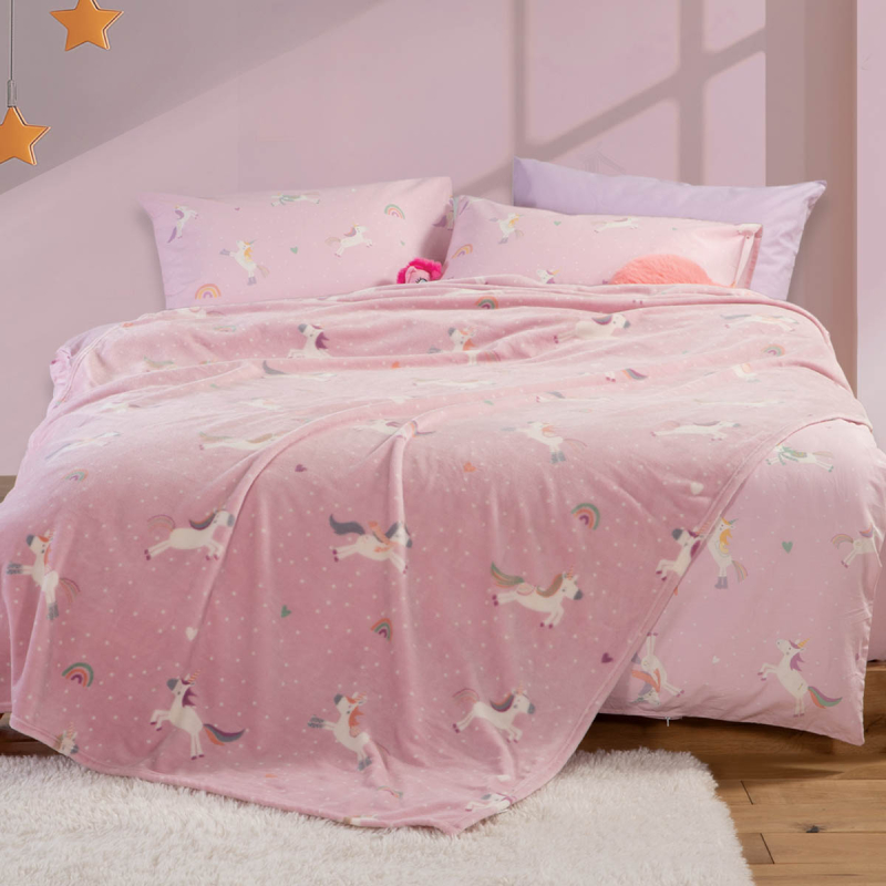 Κουβέρτα Fleece Μονή (160x220) Nef-Nef Homeware Junior Unicorns Style