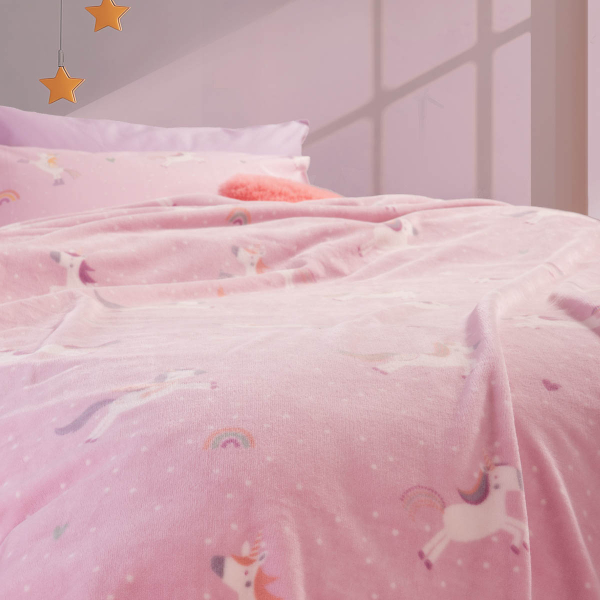 Κουβέρτα Fleece Μονή (160x220) Nef-Nef Homeware Junior Unicorns Style