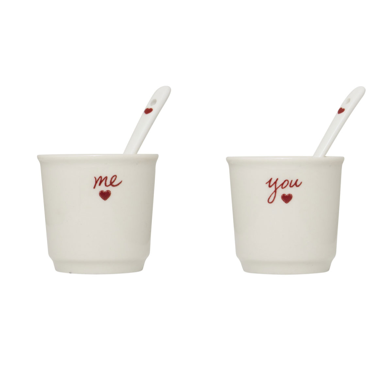 Φλυτζάνια Espresso 100ml + Κουτάλια (Σετ 2τμχ) S-D Valentine 212103