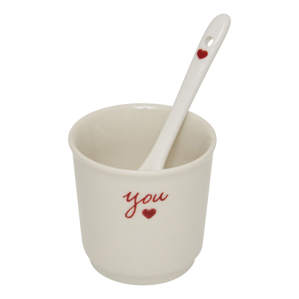 Φλυτζάνια Espresso 100ml + Κουτάλια (Σετ 2τμχ) S-D Valentine 212103