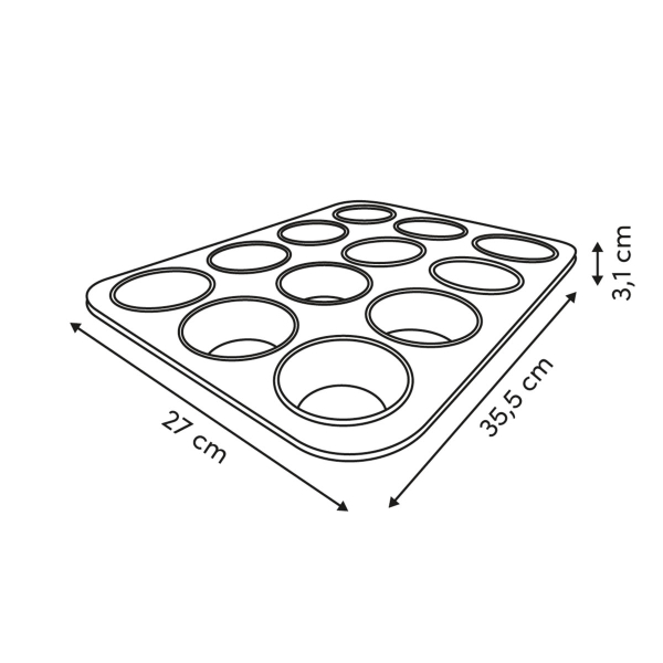Φόρμα Για 12 Cupcake/Muffin (35.5x27x3) F-V Harmony 209668