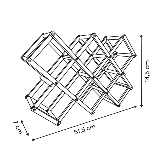 Μπουκαλοθήκη Αναδιπλούμενη 10 Θέσεων (55.5x14.5x37.5) F-V Bamboo 190223