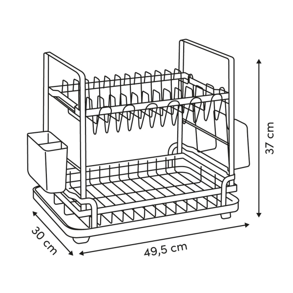 Στραγγιστήρι Πιάτων Διώροφο (49.5x30x37) F-V Black 190250