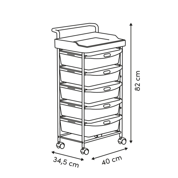 Τρόλεϊ/Συρταριέρα 6 Θέσεων (40x34.5x82) F-V Deskolor 212750