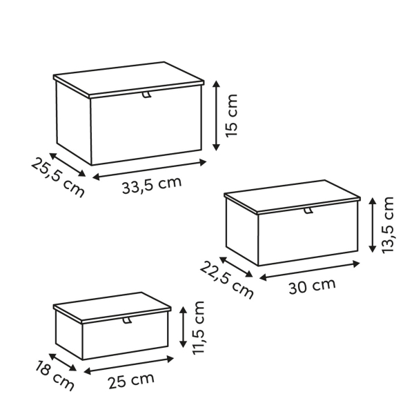 Καλάθια Αποθήκευσης (Σετ 3τμχ) F-V Stemy 214726B