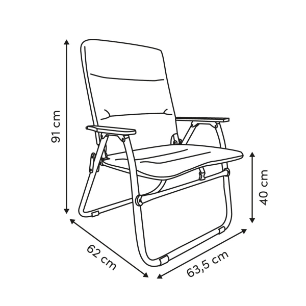 Καρεκλάκι Παραλίας Μεταλλικό Αναδιπλούμενο F-V High Grey 213511