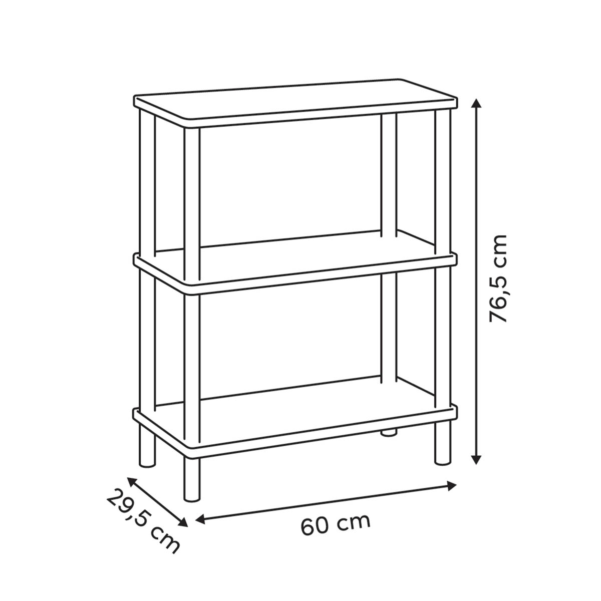 Ραφιέρα Δαπέδου 3 Θέσεων (60X29 5X76 5) F-V Come 212853 Home Έπιπλα Βιβλιοθήκες - Ραφιέρες Spitishop