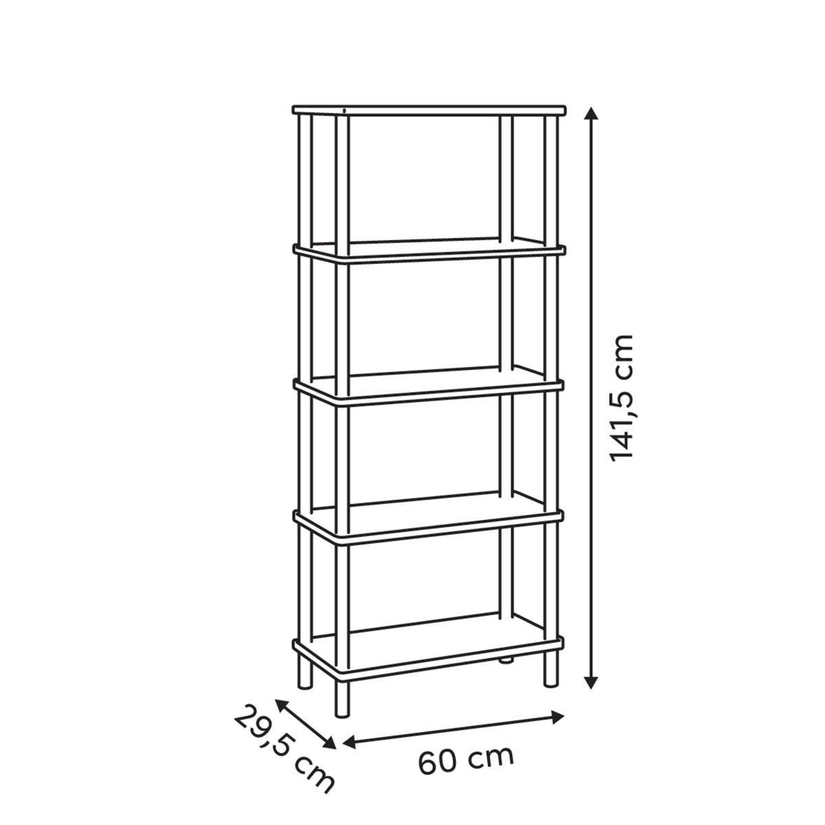 Ραφιέρα Δαπέδου 4 Θέσεων (60X29 5X141 5) F-V Come 212854 Home Έπιπλα Βιβλιοθήκες - Ραφιέρες Spitishop