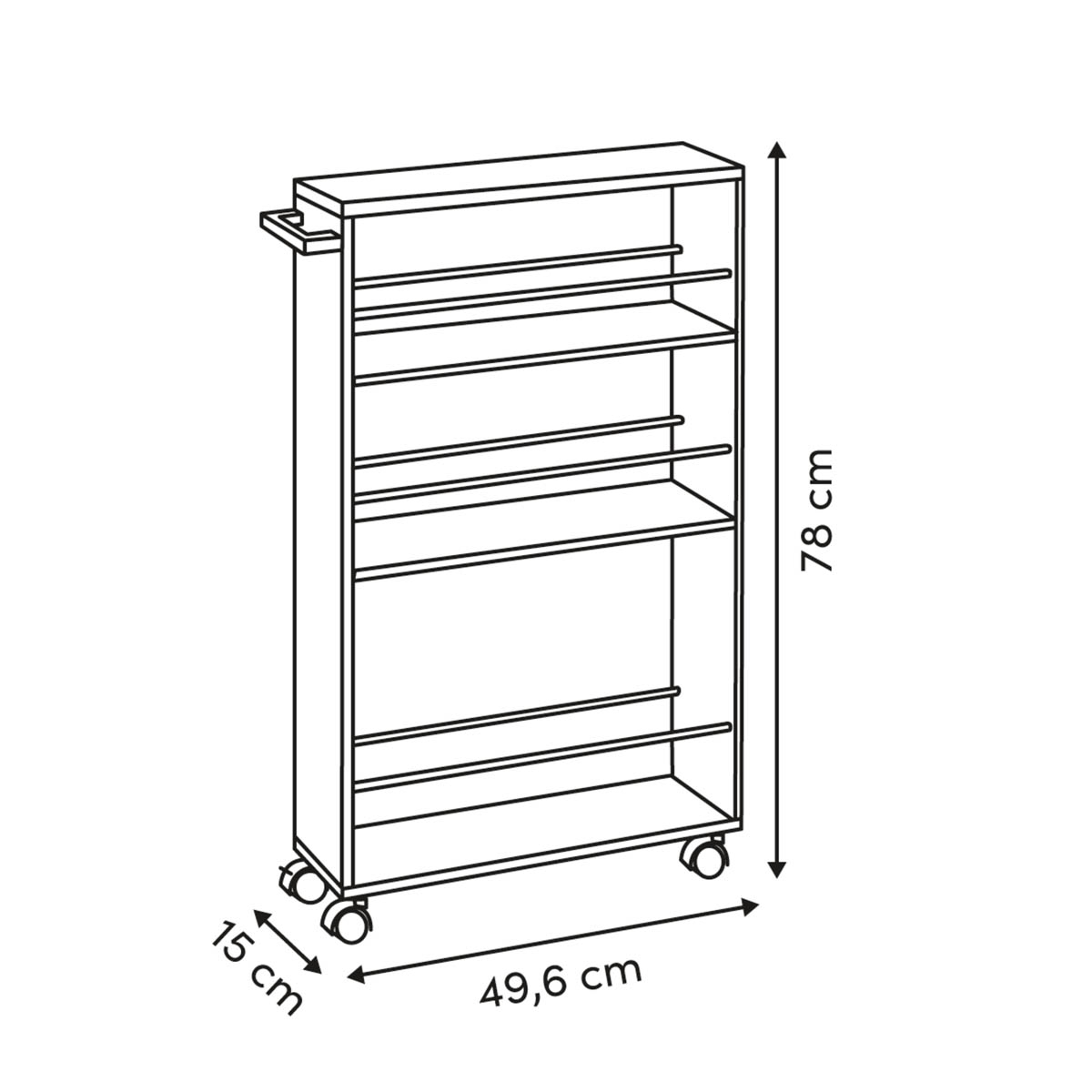 Τρόλεϊ Ραφιέρα 4 Θέσεων (15X50X78) F-V Come 212859 Home Οργάνωση & Αποθήκευση Οργάνωσης Spitishop