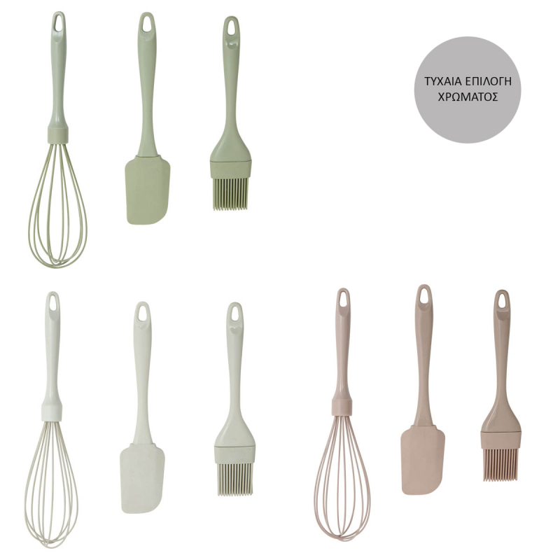 Εργαλεία Ζαχαροπλαστικής (Σετ 3τμχ) F-V Silicone 209620 (Τυχαία Επιλογή Χρώματος)