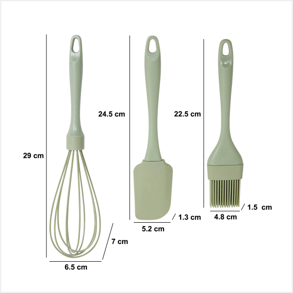 Εργαλεία Ζαχαροπλαστικής (Σετ 3τμχ) F-V Silicone 209620 (Τυχαία Επιλογή Χρώματος)