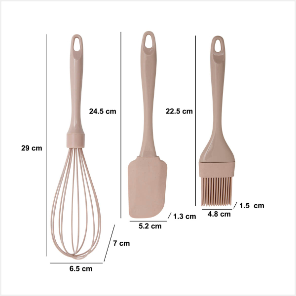 Εργαλεία Ζαχαροπλαστικής (Σετ 3τμχ) F-V Silicone 209620 (Τυχαία Επιλογή Χρώματος)