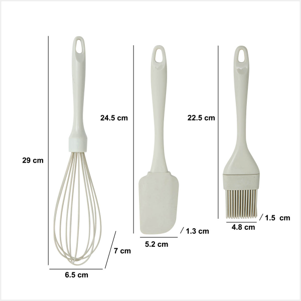 Εργαλεία Ζαχαροπλαστικής (Σετ 3τμχ) F-V Silicone 209620 (Τυχαία Επιλογή Χρώματος)