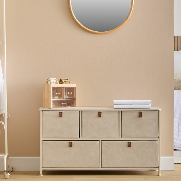 Συρταριέρα 5 Θέσεων (100x30x55) F-V Tissa Beige 193559A