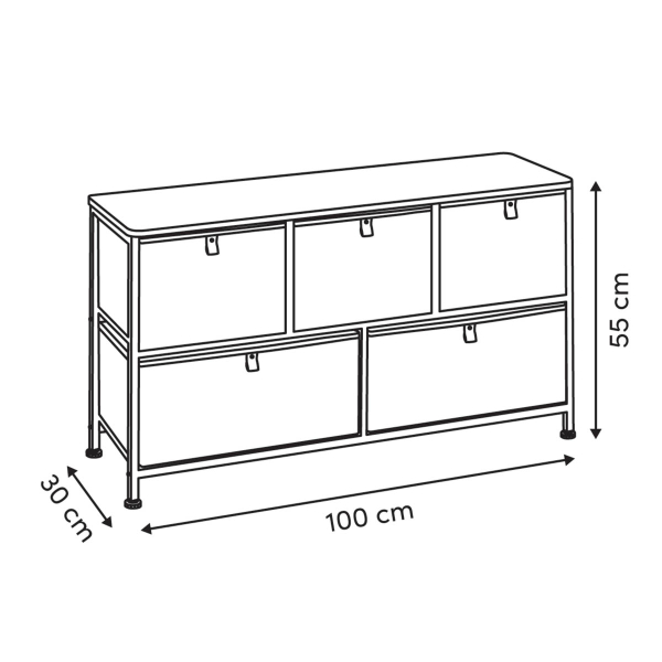 Συρταριέρα 5 Θέσεων (100x30x55) F-V Tissa Beige 193559A