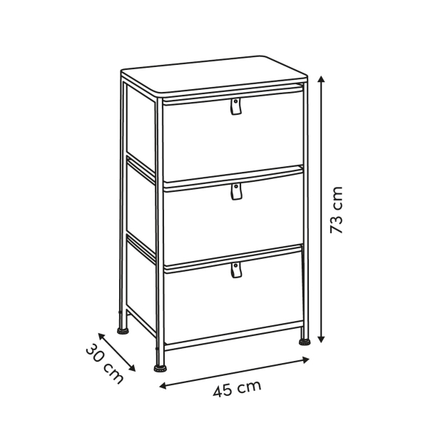 Συρταριέρα 3 Θέσεων (45x30x73) F-V Tissa Beige 193572A