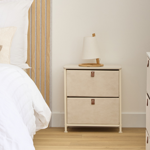 Κομοδίνο Με 2 Συρτάρια (45x30x51) F-V Tissa Beige 138938BA