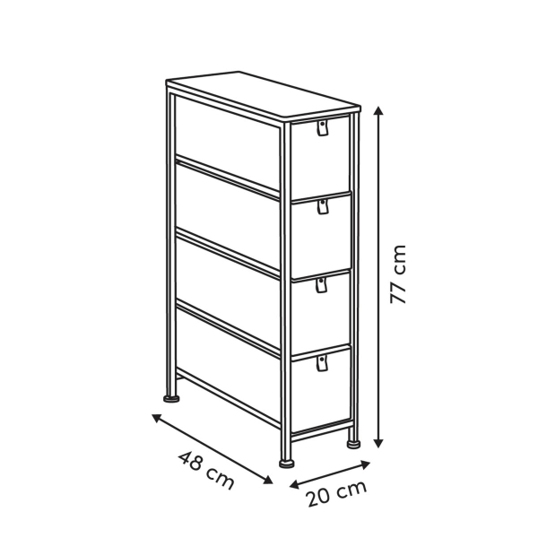 Συρταριέρα 4 Θέσεων (48x20x77) F-V Tissa Beige 130140A