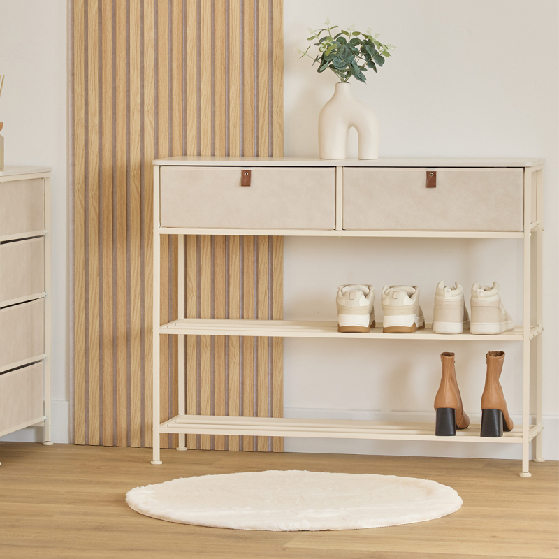 Κονσόλα Εισόδου - Παπουτσοθήκη (100x30x80) F-V Tissa Beige 212878A