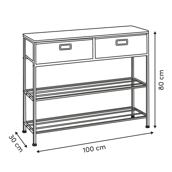 Κονσόλα Εισόδου - Παπουτσοθήκη (100x30x80) F-V Tissa Beige 212878A