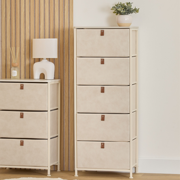 Συρταριέρα 5 Θέσεων (45x30x114) F-V Tissa Beige 193571BA