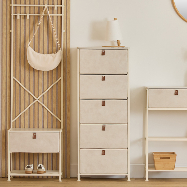 Συρταριέρα 5 Θέσεων (45x30x114) F-V Tissa Beige 193571BA