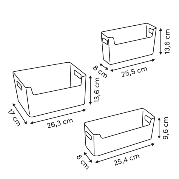 Κουτιά Αποθήκευσης (Σετ 3τμχ) F-V Beige 190289